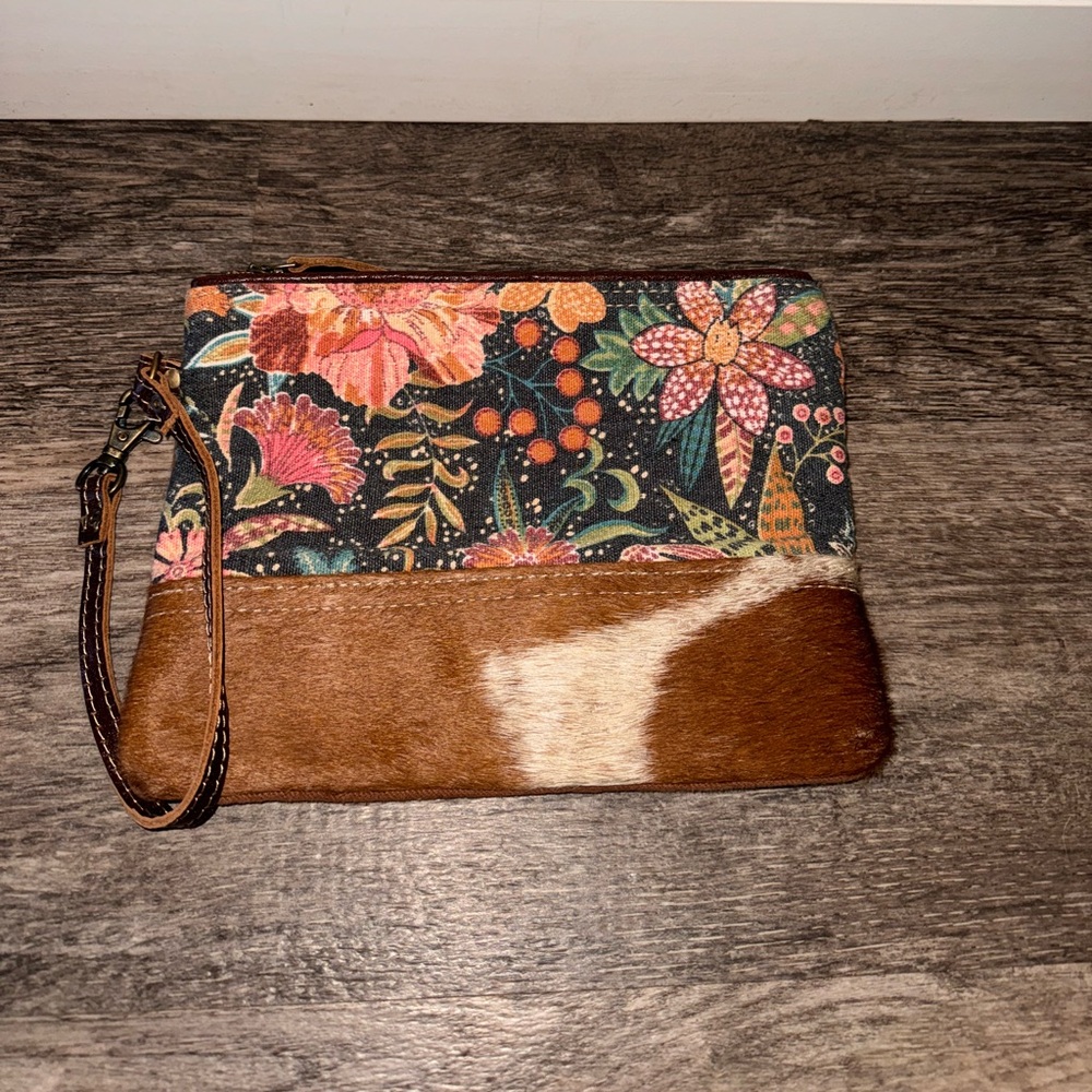 Myra Bag Floral Hair-on Wristlet